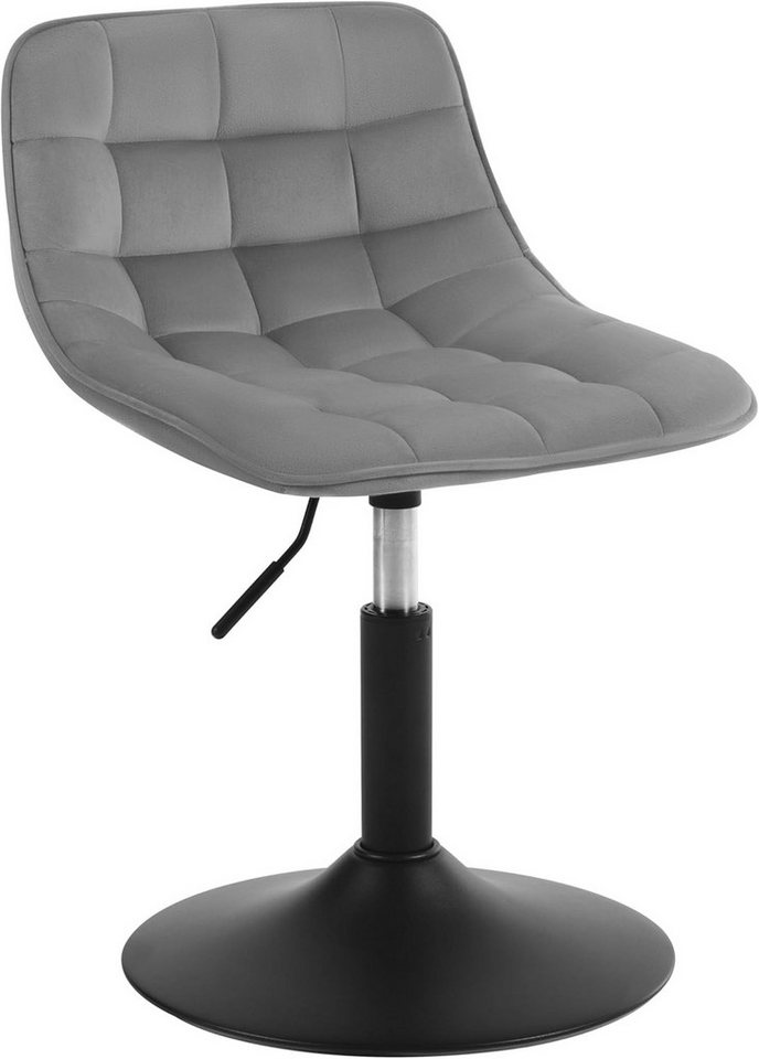 Woltu Barhocker (1 St), Schminkhocker 360° Schwenken Samt Sitz 38-49.5cm Hoch hellgrau von Woltu