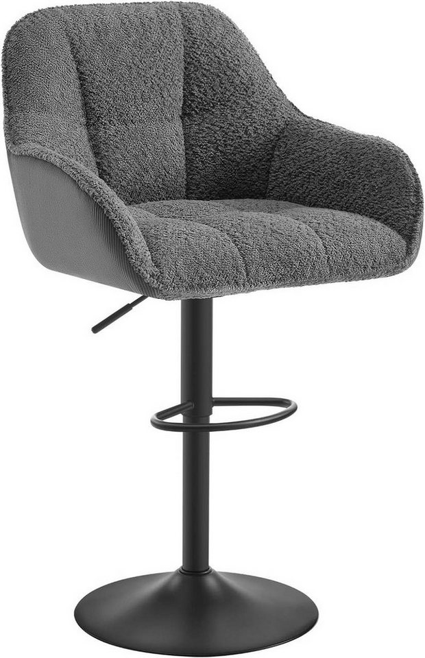 Woltu Barhocker (1 St), höhenverstellbar drehbar, Chenille Cord Metall von Woltu