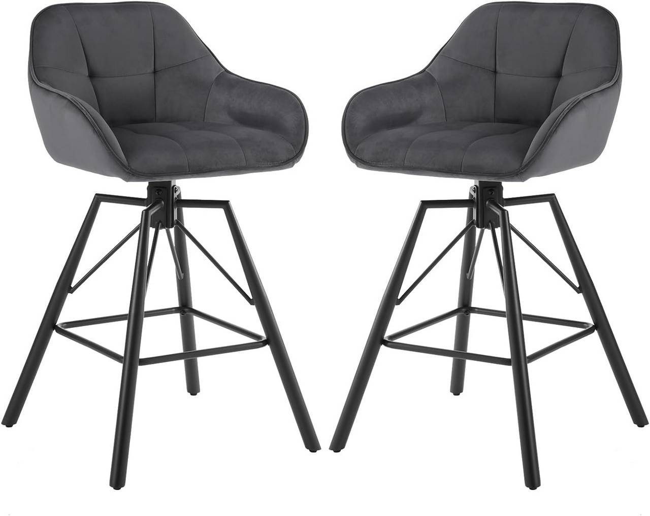 Woltu Barhocker (2 St), 2er Set, mit Lehne Fußstütze, drehbar von Woltu