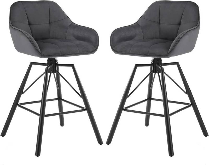 Woltu Barhocker (2 St), 2er Set, mit Lehne Fußstütze, drehbar von Woltu