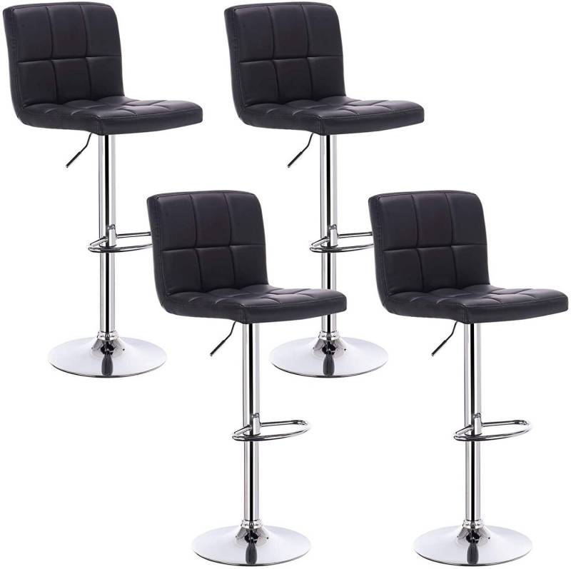 Woltu Barhocker (4 St), mit Rücklehne Höhenverstellung und Drehbar Kunstleder von Woltu