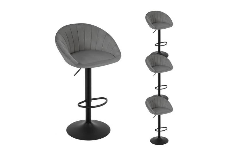 Woltu Barhocker (4 St), küchenhocker höhenverstellbar, Ergonomischer Stuhl, Samt von Woltu