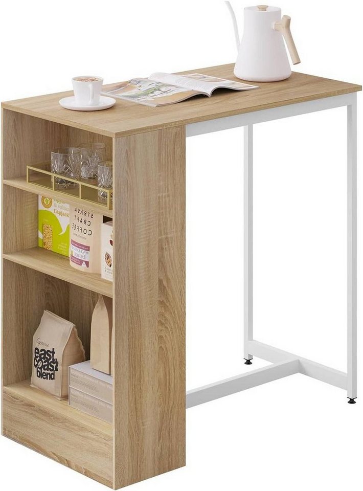 Woltu Bartisch (1-St), mit 3 Regalfächern, aus Holzwerkstoff 91x49x91 cm von Woltu