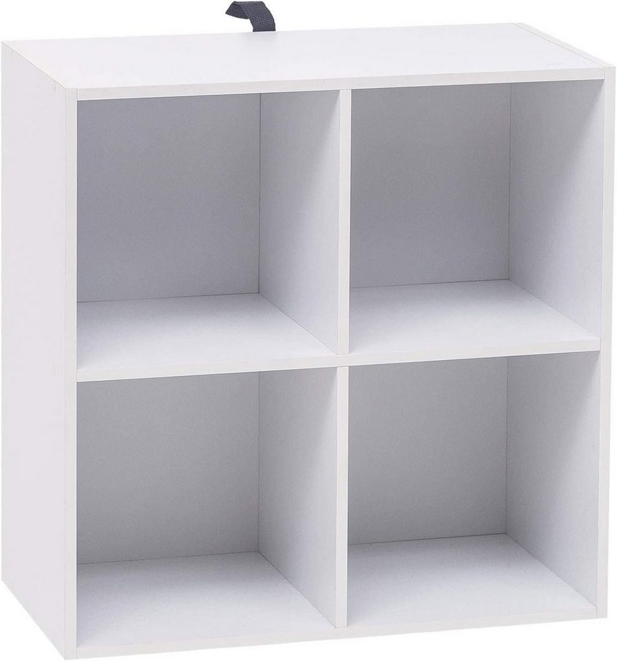 Woltu Bücherregal, 1-tlg., Würfelregal 4 Fächer aus MDF 60x30x60cm Weiß von Woltu