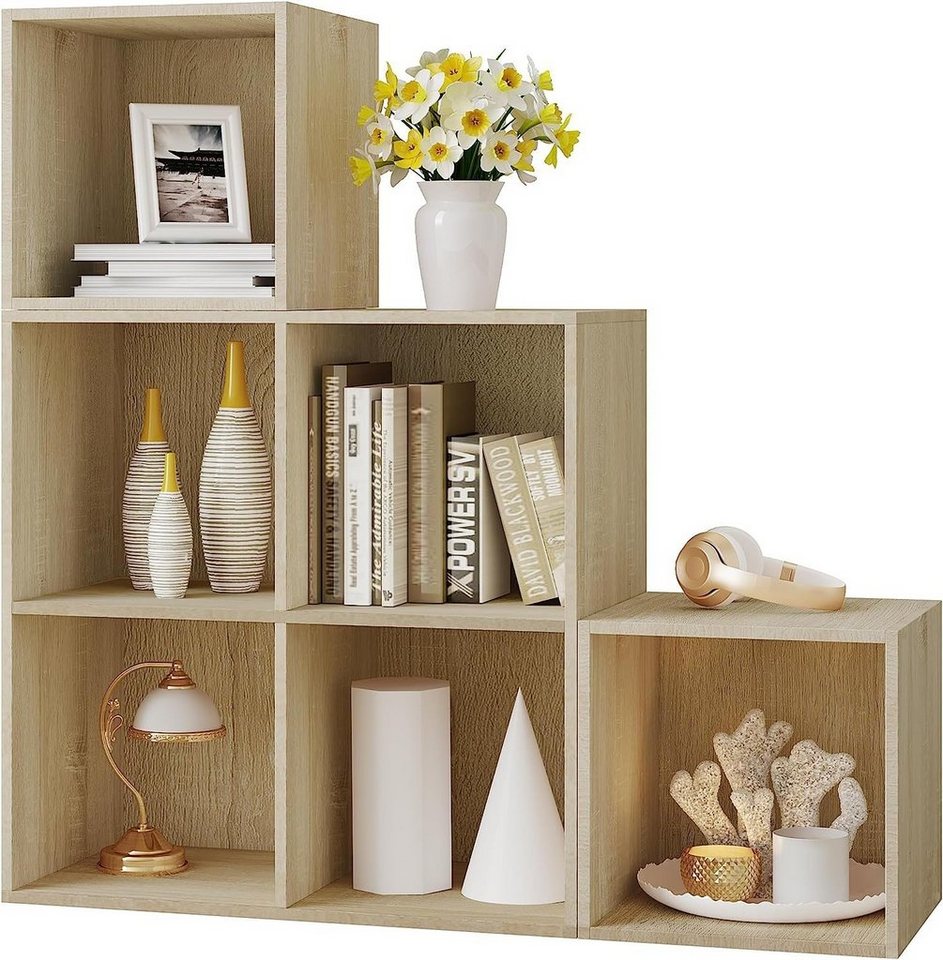 Woltu Bücherregal, 1-tlg., Würfelregal Schrank mit 6 Fächern, 90x90x30cm von Woltu