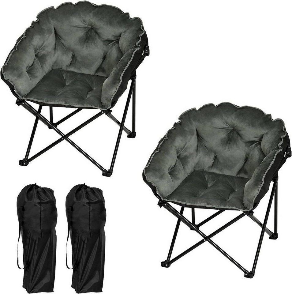 Woltu Campingstuhl, faltbar, Angelstuhl gepolstert, Moonchair, aus Samt Oxford-Gewebe von Woltu