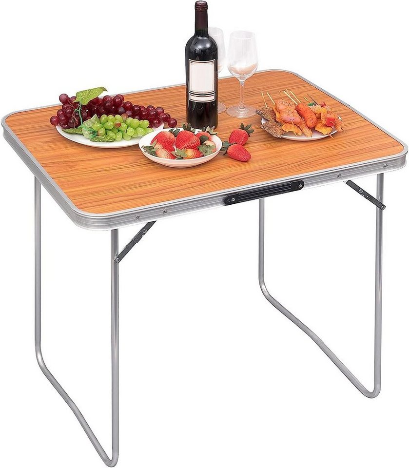 Woltu Campingtisch, Klapptisch 80x60x70 cm Klappbar Gartentisch, aus Alu MDF von Woltu