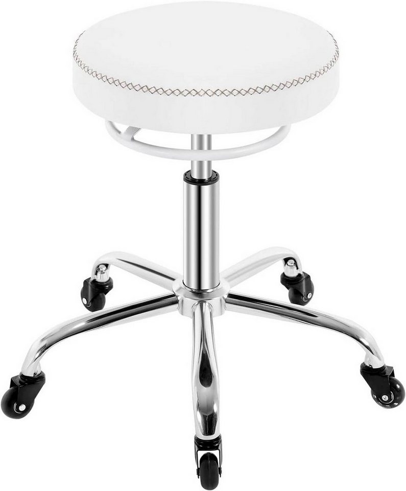 Woltu Drehhocker (1 St), 360° drehbar, mit Rollen, runder Hocker von Woltu