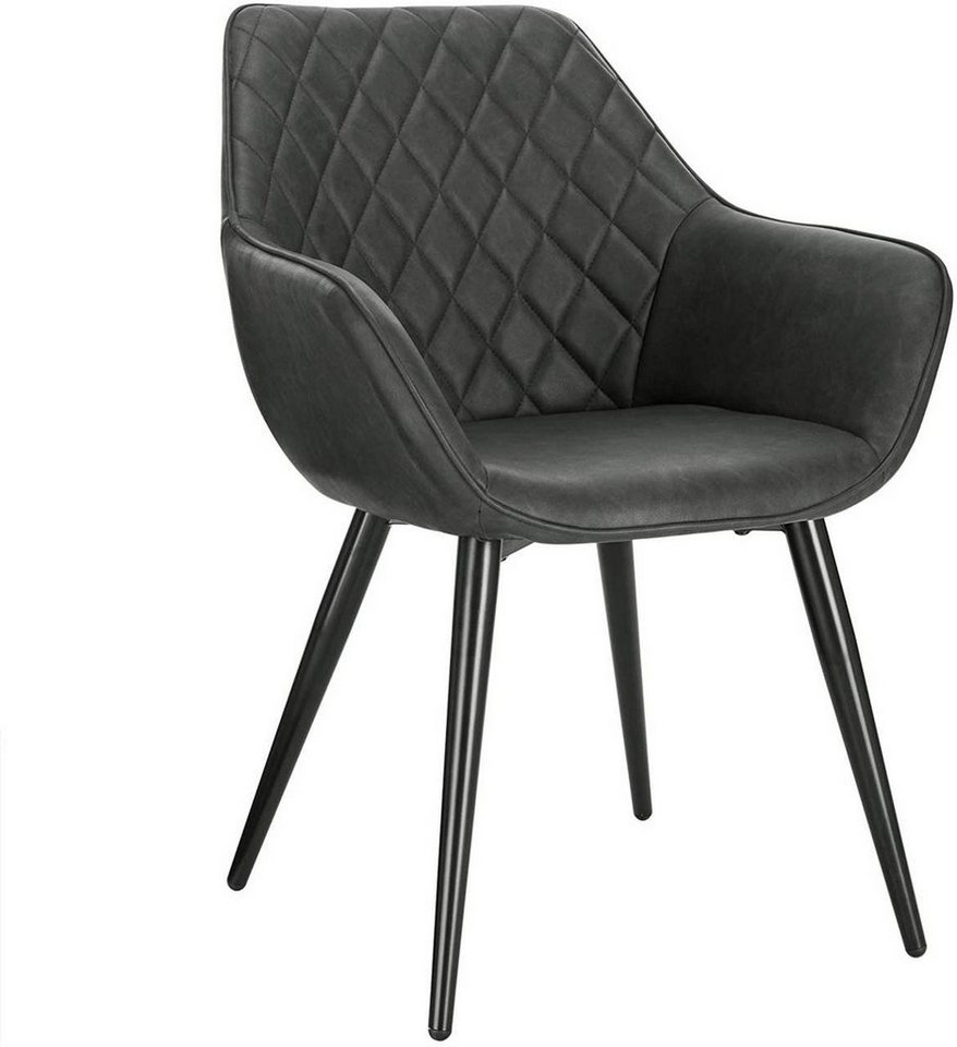 Woltu Esszimmerstuhl (1 St), Polsterstuhl mit Armlehen, Design Stuhl Metall von Woltu