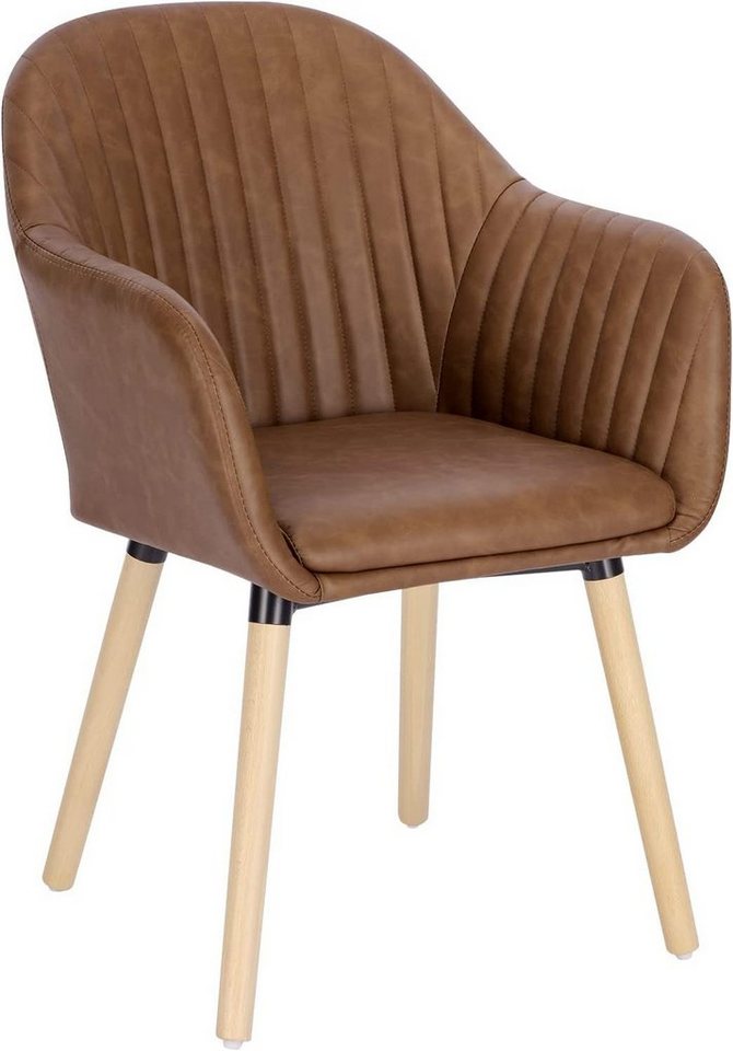 Woltu Esszimmerstuhl (1 St), Wohnzimmerstuhl Design Stuhl Sessel Massivholz von Woltu