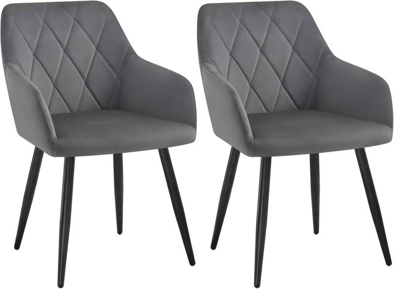 Woltu Esszimmerstuhl (2 St), Sessel mit Armlehne Rückenlehne mit Metallbeinen von Woltu