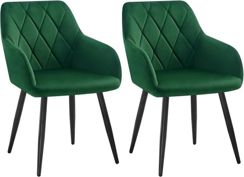 Woltu Esszimmerstuhl (2 St), Sessel mit Armlehne Rückenlehne mit Metallbeinen von Woltu