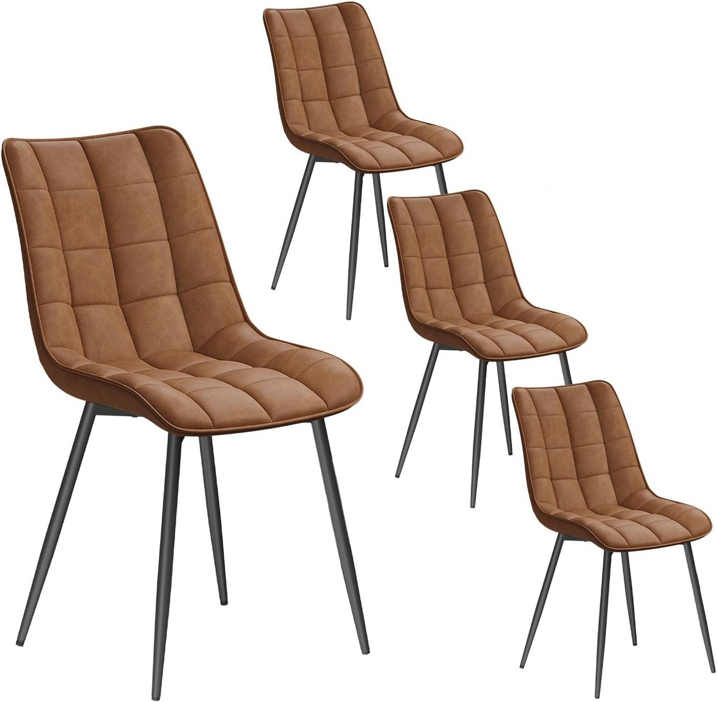 Woltu Esszimmerstuhl (4 St), Küchenstuhl mit Rückenlehne, Metallbeine von Woltu