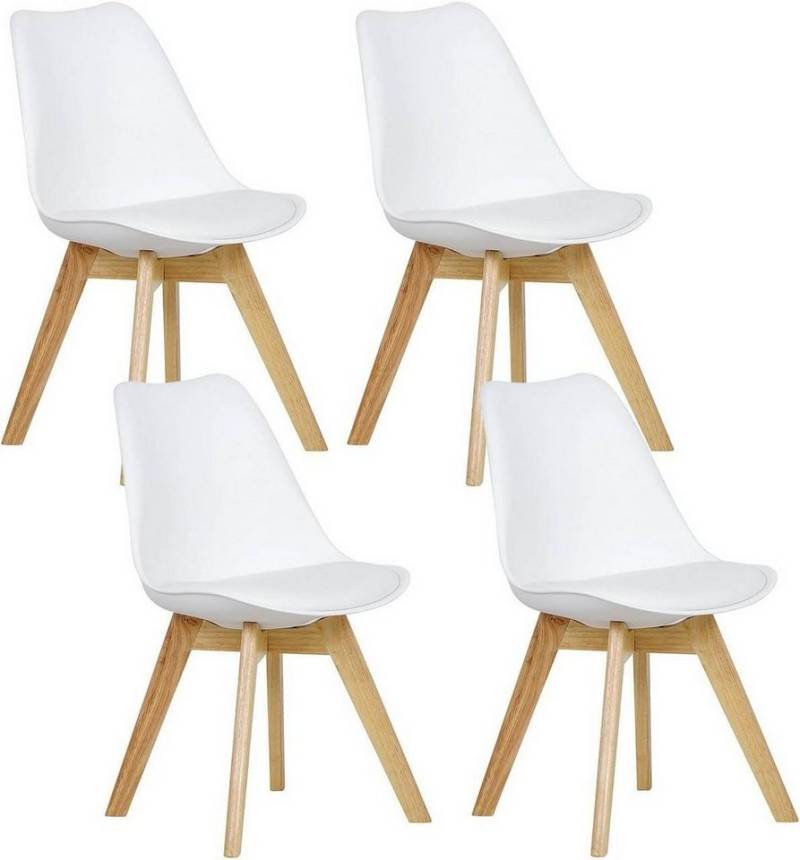 Woltu Esszimmerstuhl (Set, 4 St), Polsterstuhl Bezug Kunstleder, Massivholz von Woltu
