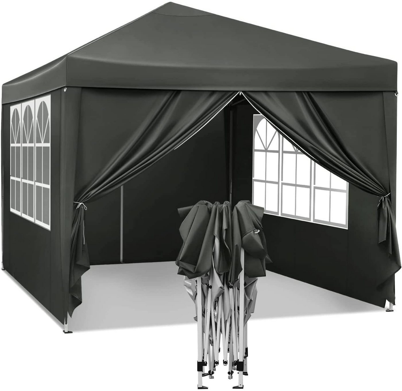 Woltu Faltpavillon, mit 4 Seitenteilen, aus Oxford Metallrahmen 3x3 m von Woltu