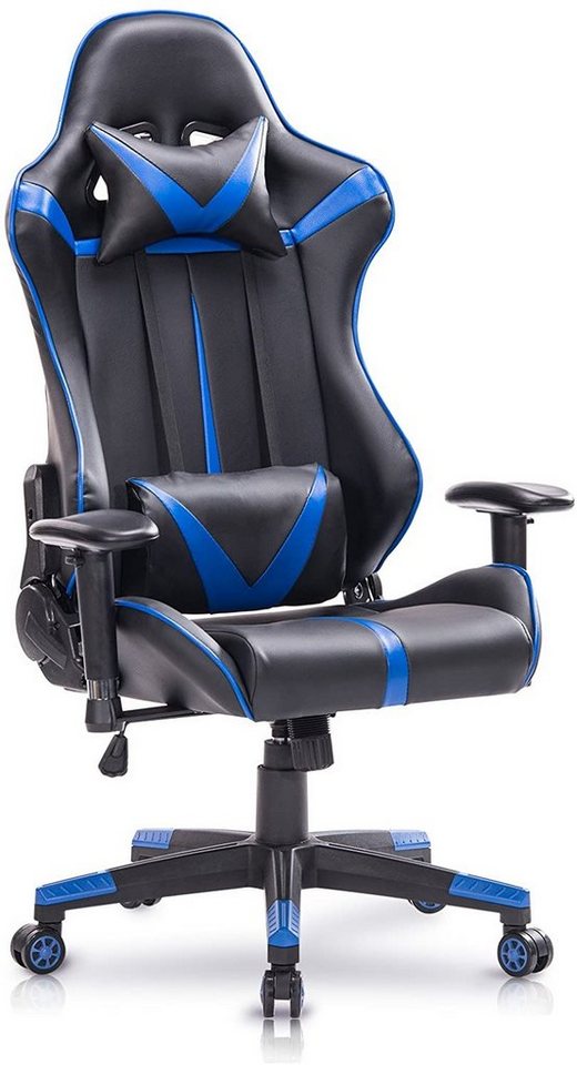 Woltu Gaming-Stuhl (1 St), mit Armlehne Kopfstütze Lendenkissen von Woltu