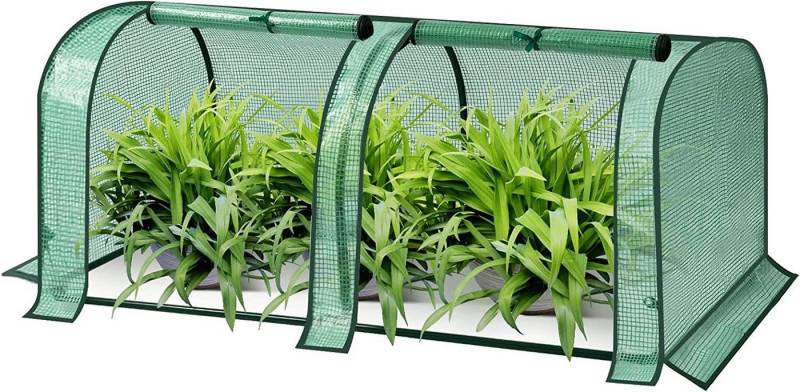 Woltu Gewächshaus, PE halbtransparent 130 g/m² 130x60x50 cm Grün von Woltu