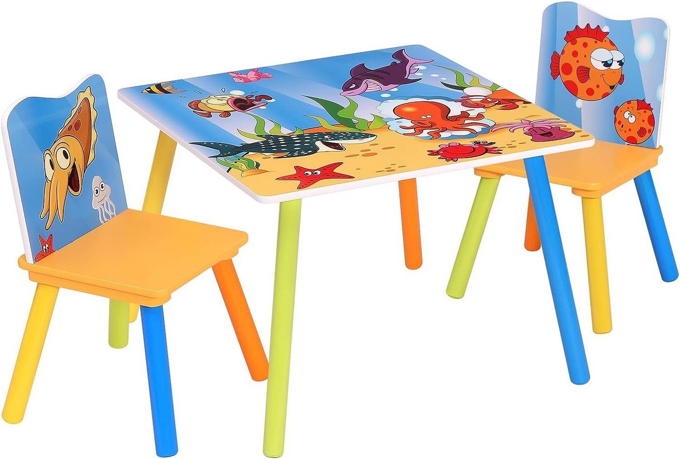 Woltu Kindersitzgruppe, Kindersitzgruppe Kindertisch mit 2 Stühle von Woltu