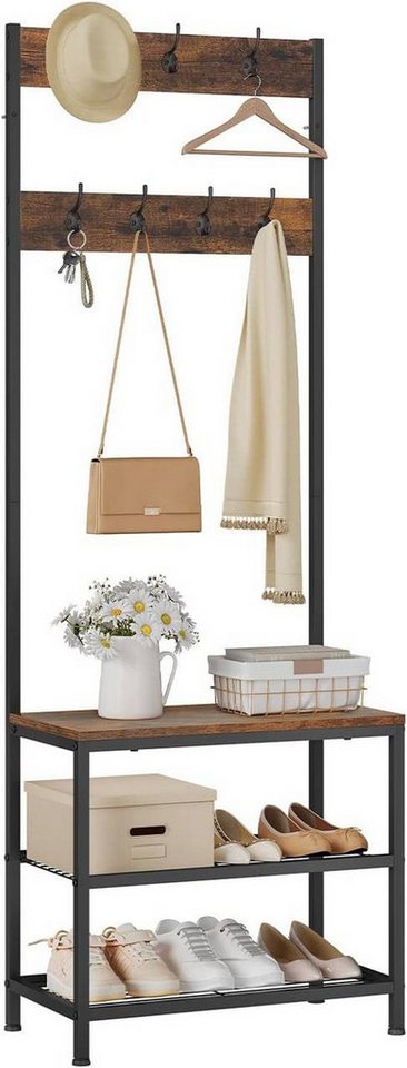 Woltu Kleiderständer, (1 St), aus Metall mit 7 Haken aus Holz Stahl Vintage von Woltu