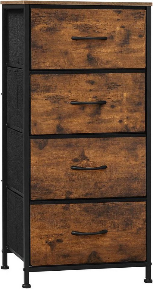 Woltu Kommode (1 St), schmal, mit 4 Schubladen aus Stoff, Sideboard von Woltu