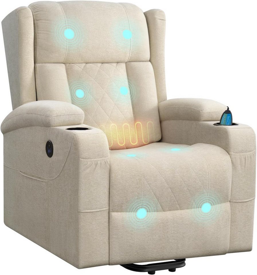 Woltu Massagesessel, elektrisch verstellbar, mit Liegefunktion Aufstehhilfe, Frottee Woltu Massagesessel, elektrisch verstellbar, mit Liegefunktion Aufstehhilfe, Frottee von Woltu
