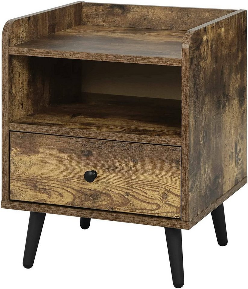 Woltu Nachttisch (1-St), mit Schublade und Fach, aus Holz Metall, Vintage von Woltu
