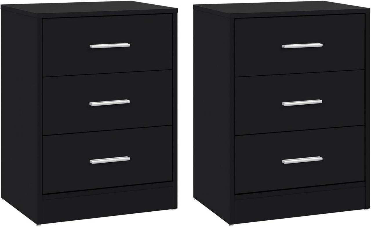 Woltu Nachttisch (2er-Set), Nachtschrank, 2er Set, mit 3 Schubladen, Nachtkommode, 39x54x28cm von Woltu
