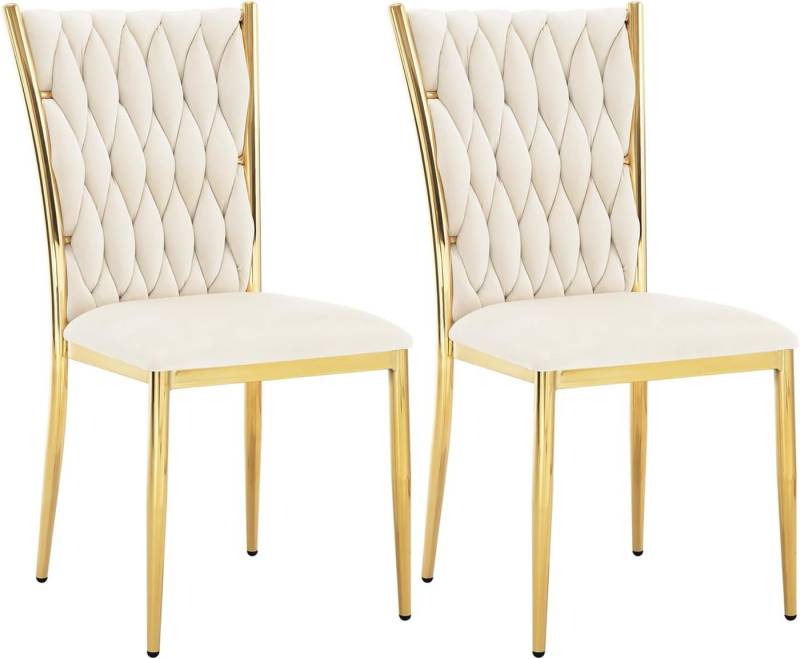 Woltu Polsterstuhl (2 St), Samt Stühle Esszimmer, Esszimmerstühle, hohe Rückenlehne Metallbeine von Woltu