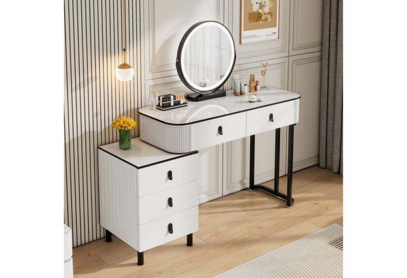 Woltu Schminktisch (1-St), mit Mobiler Spiegel, 2 Schubladen, 1 Seitenschrank von Woltu