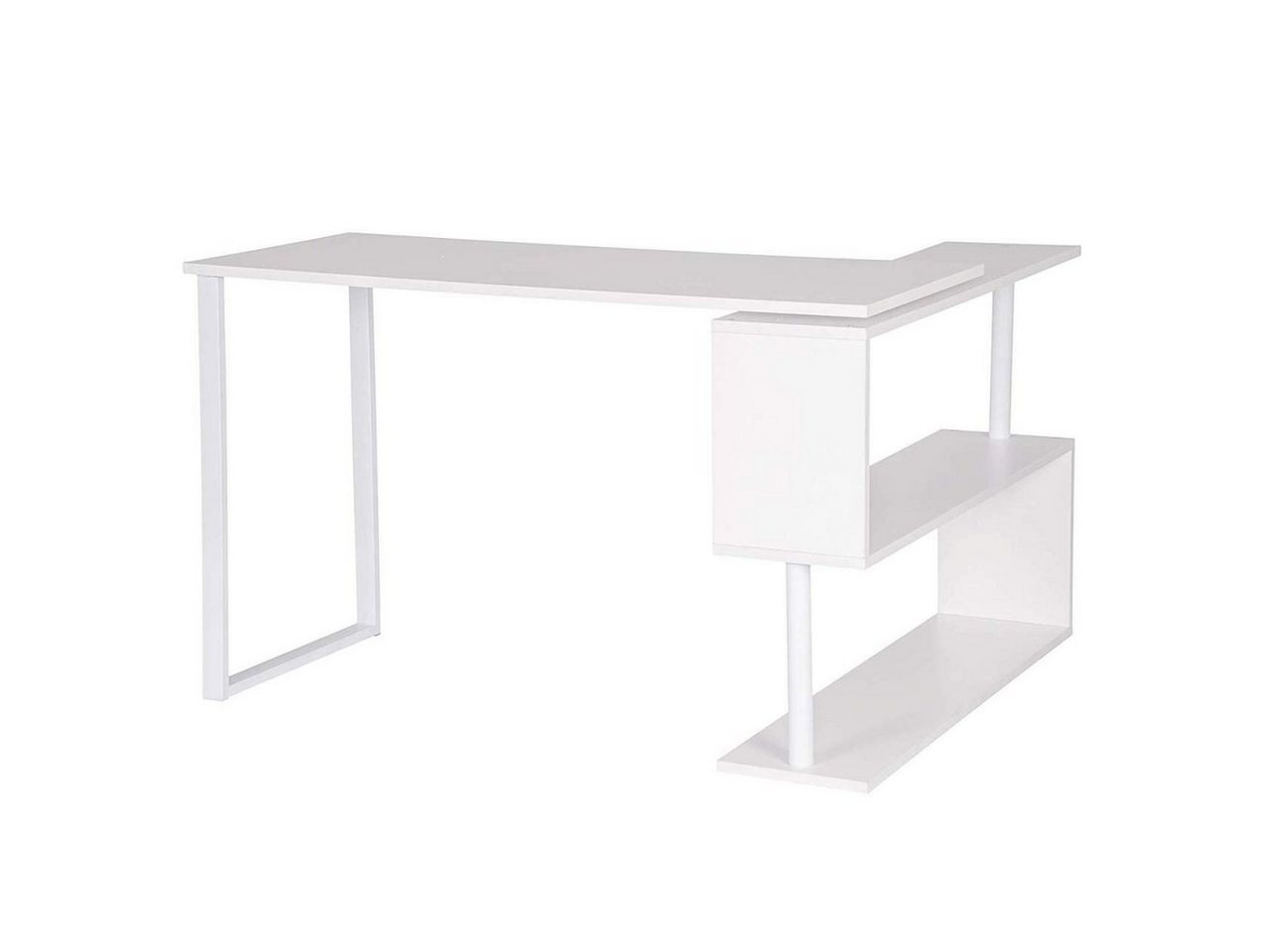 Woltu Schreibtisch (1-St), Bürotisch mit Ablagen, 120x100x74cm(BxTxH), MDF von Woltu