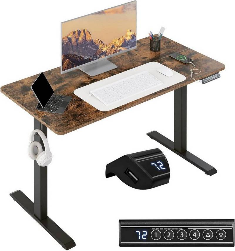 Woltu Schreibtisch (1-St), Höhenverstellbar Elektrisch, 4 Höhenspeicher-Tasten, Ergonomisch von Woltu