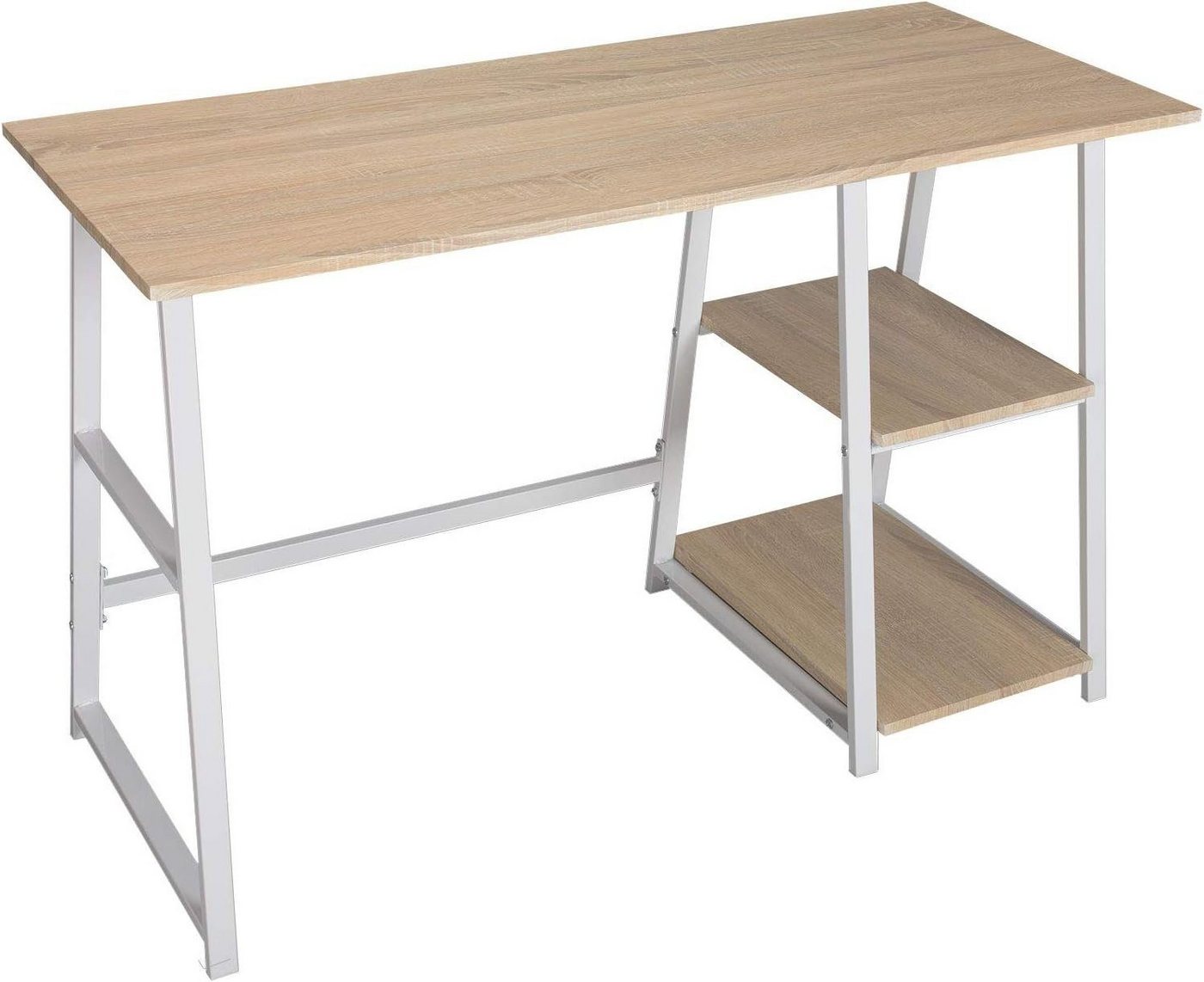 Woltu Schreibtisch (1-St), mit 2 Ablagen, aus MDF und Stahl, 120x50x73cm von Woltu