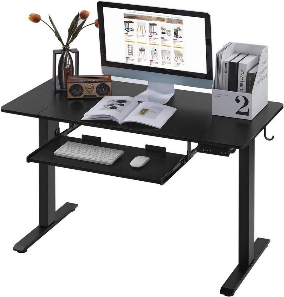 Woltu Schreibtisch Höhenverstellbar (1-St), Memory-Funktion, Tastaturauszug von Woltu