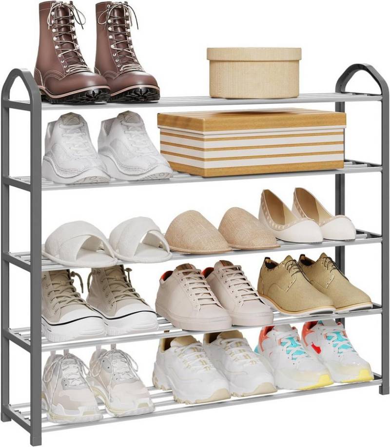 Woltu Schuhregal, 1-tlg., mit 5 Ablagen für 20 Paare Schuhe,XXL Ständer Regale von Woltu