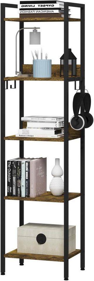 Woltu Standregal, mit 5 Ebenen, 4 Haken, Küchenregal Lagerregal im Industriestil Woltu Standregal, mit 5 Ebenen, 4 Haken, Küchenregal Lagerregal im Industriestil von Woltu