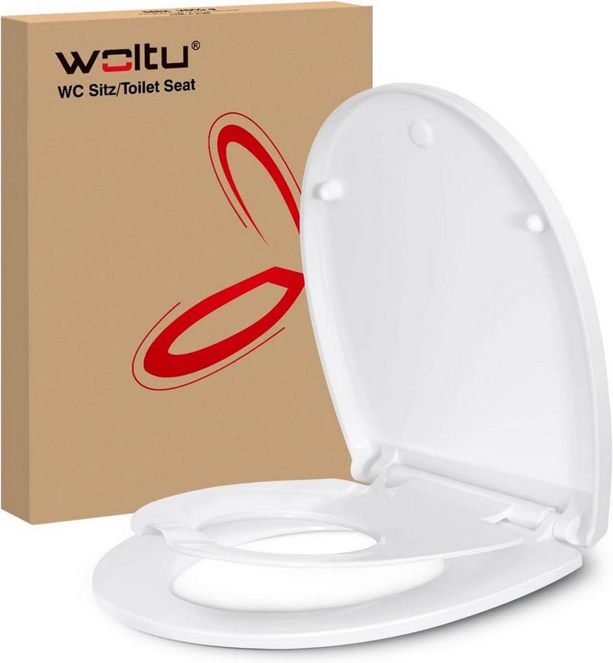 Woltu WC-Sitz (1-St), Toilettensitz, magnetisch, Toilettendeckel mit Absenkautomatik von Woltu