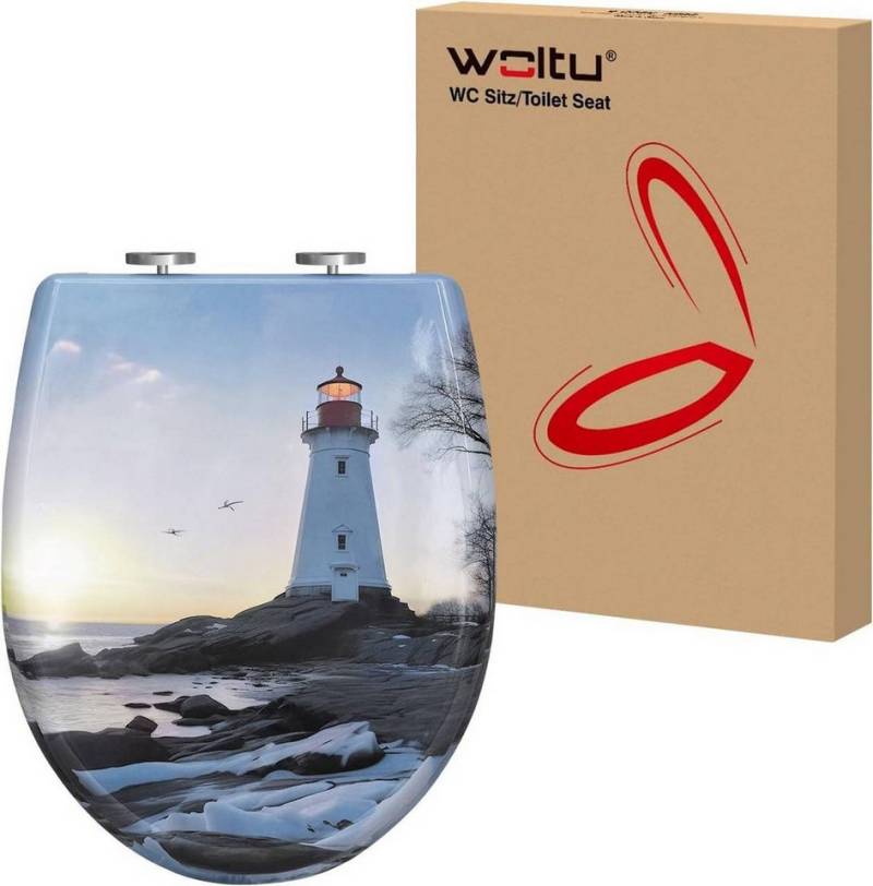Woltu WC-Sitz (1-St), Toilettensitz, magnetisch, Toilettendeckel mit Absenkautomatik von Woltu