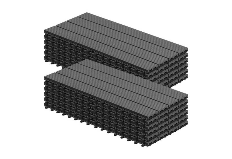 Woltu WPC-Fliesen, 12 St., Terrassendielen Holz-Optik 30x60cm mit klicksystem von Woltu