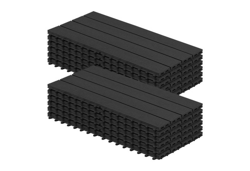Woltu WPC-Fliesen, 12 St., Terrassendielen Holz-Optik 30x60cm mit klicksystem von Woltu