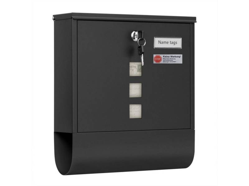 Woltu Wandbriefkasten (1-St), Postkasten mit Zeitungsfach Sichtfenstern, abschließbar von Woltu