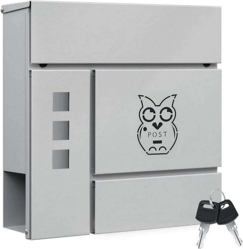 Woltu Wandbriefkasten (1-St), mit Zeitungsfach, Sichtfenstern, Wandbriefkasten abschließbar von Woltu