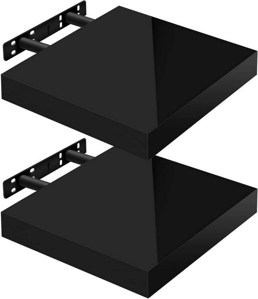 Woltu Wandregal, 2-tlg., Wandboard freischwebend Schweberegal Holz von Woltu