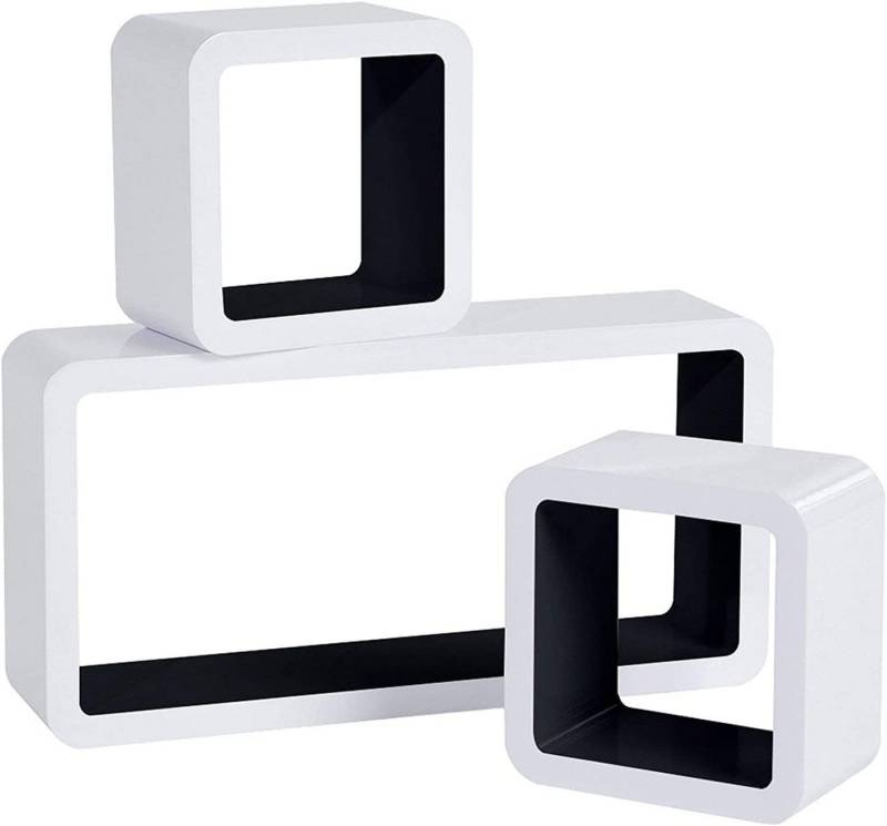 Woltu Wandregal, 3-tlg., Wandregal Cube Regal 3er Set Würfelregal Hängeregal von Woltu