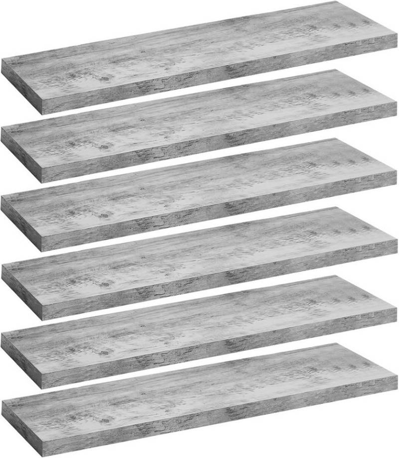 Woltu Wandregal, 6-tlg., Schweberegal Regal Wanddeko aus MDF von Woltu