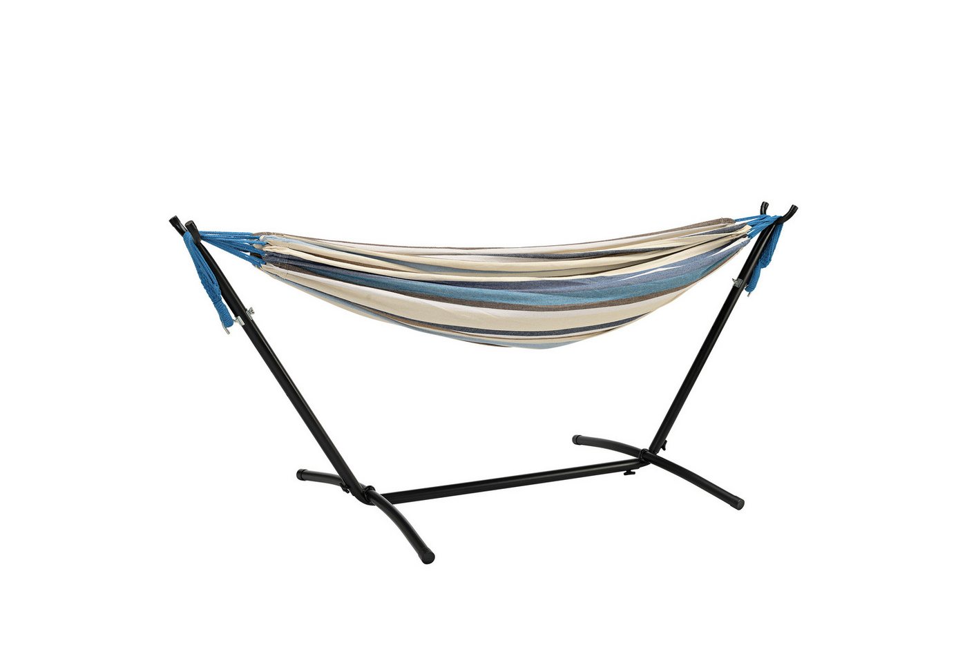 Woma Hängematte WOMA Outdoor Hängematte für 2 Personen (Stück, 1 St., Doppel Hängematte), Doppel Hängeliege 200 x 150 cm mit Metall Gestell von Woma