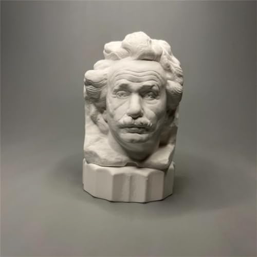 Womeet Albert Einstein Statue Albert Einstein Büste Sammlung Kopf Figur Gipsfigur Skulptur für Wohnzimmer Home Regal Dekor, moderne Heimdekoration Skizze Praxis DIY Kunstmodell von Womeet