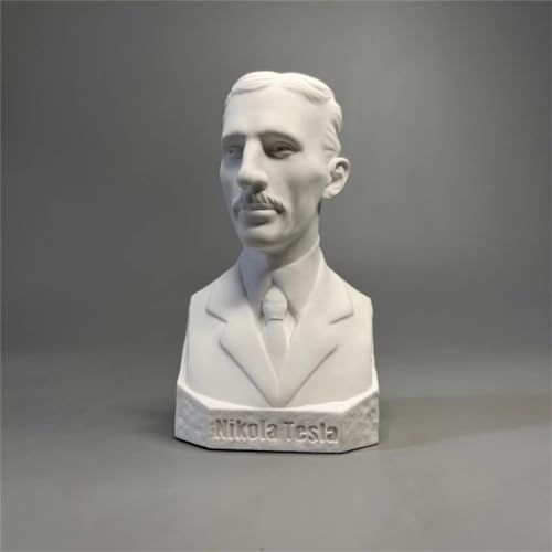 Womeet Nikola Tesla Figur Statue, Gips, Nikola, Tesla, Skulptur, Handwerk, Heimdekoration, Büro, Desktop-Dekoration, Nikola-Tesla-Figur, Skizzierübung, DIY-Kunstgeschenk von Womeet
