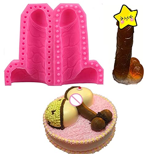 WonDerfulC DIY Pink große freche lustige Silikon-Kuchen-Seifenform Schokolade Gelee Süßigkeiten Eiswürfelform Muffinformen für Epoxid-Backblech, Polymer-Tonformen (L) von WDC
