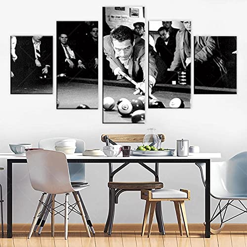 Toaueng Poster & Kunstdrucke 5 Stück Leinwandsnooker Billard Pool Ball Queue 150×80Cm Mit Rahmen 5 Leinwand Kunst Wandkunst Fünf Teile Tafelmalerei Wandbild Hd Poster Modernes Modulares Bild von Wondbeau