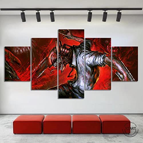 Wondbeau Leinwanddrucke Modulare Wandkunst Wandaufkleber 5 Teiliges Wandbild Druck auf Leinwand Malerei Moderne Abstrakte Poster Mit Rahmen L/150cm×80cm Kettensägenmann,Denji Anime Wondbeau Leinwanddrucke Modulare Wandkunst Wandaufkleber 5 Teiliges Wandbild Druck auf Leinwand Malerei Moderne Abstrakte Poster Mit Rahmen L/150cm×80cm Kettensägenmann,Denji Anime von Wondbeau